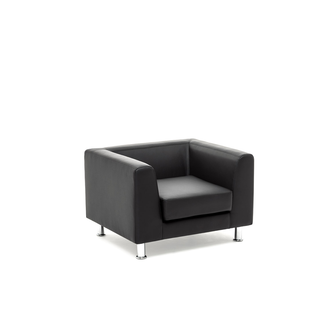 Кресло EVA, черная искусственная кожа/металл