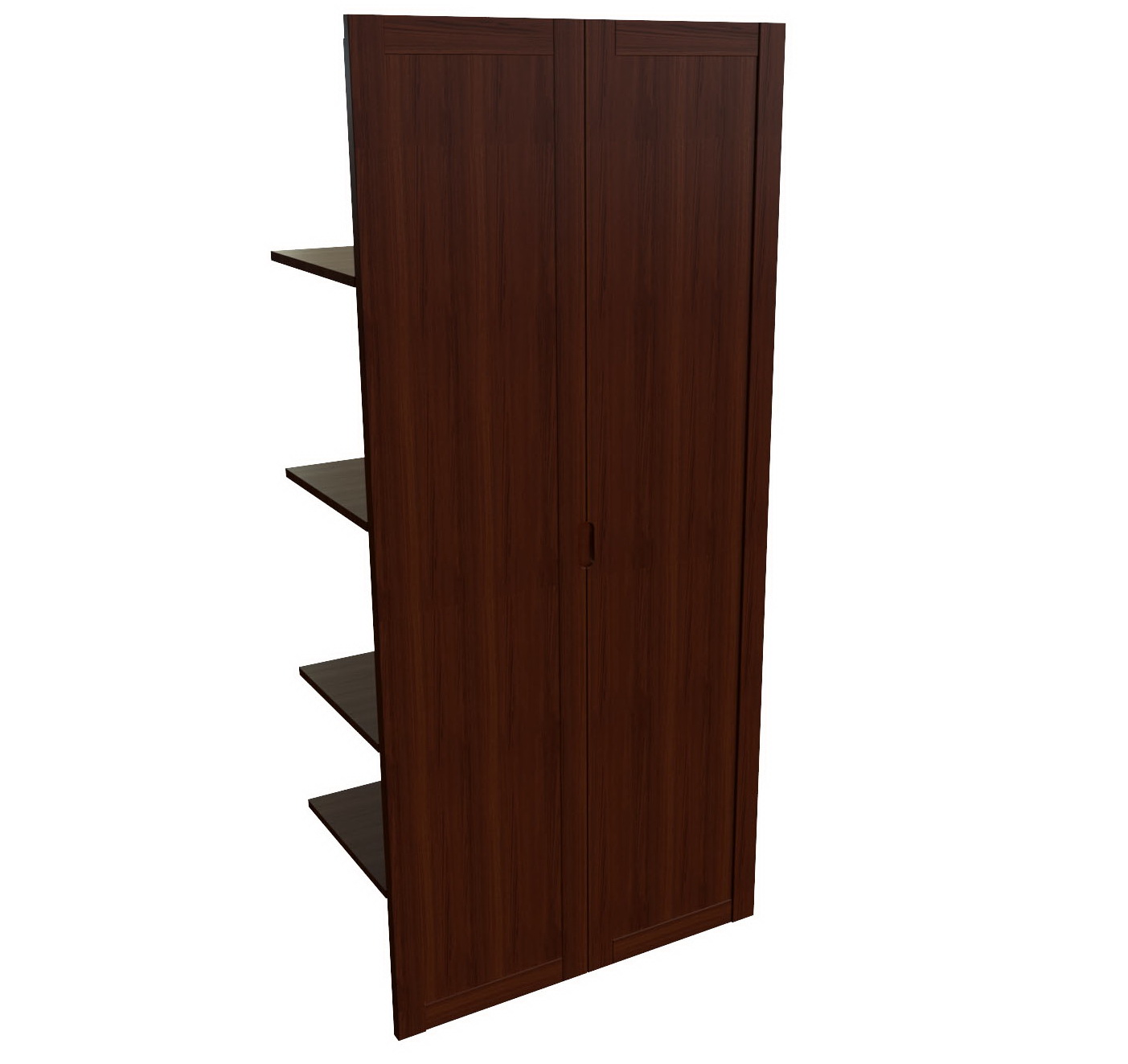 Наполнение двустворчатого шкафа с деревянными дверьми и вешалкой Amber