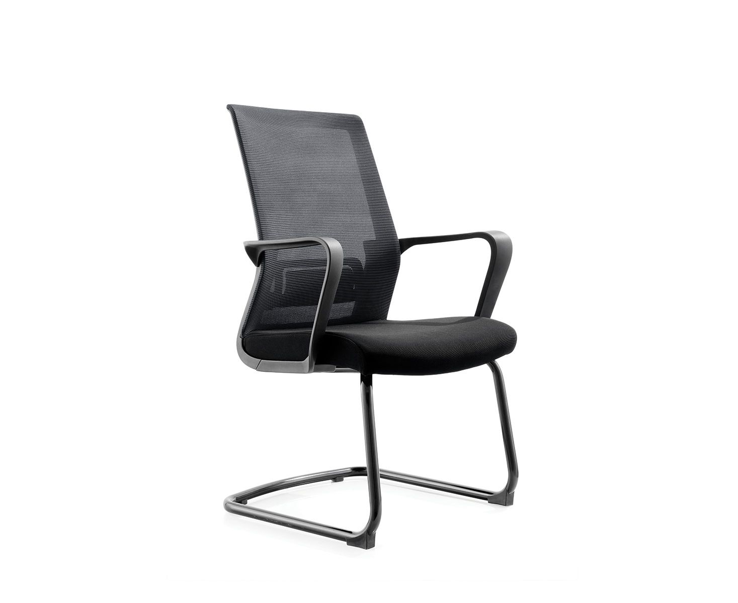 Кресло офисное / Интер CF / черная краска / черная сетка / черная ткань