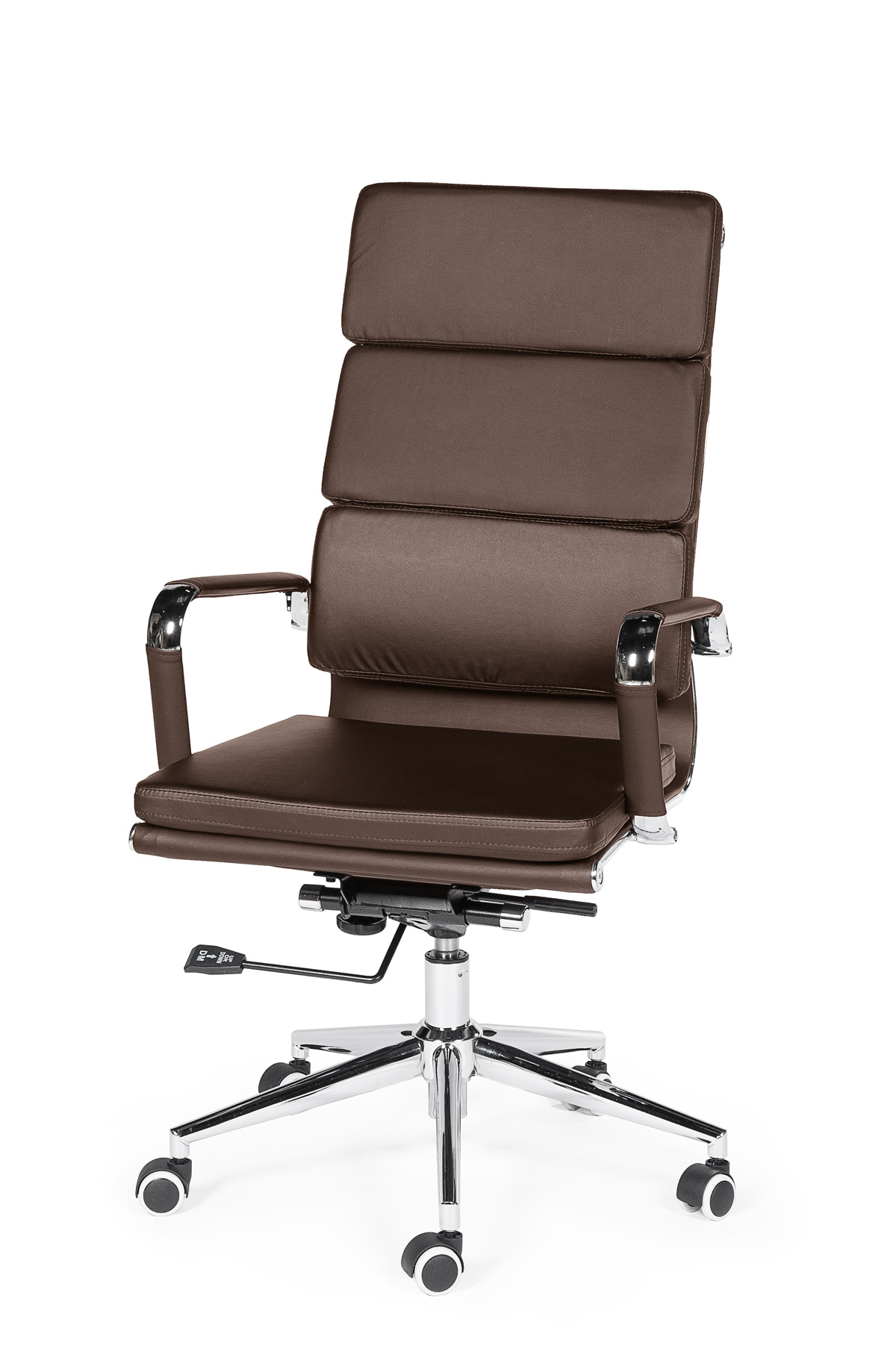 Кресло офисное зуум тёмно коричневое экокожа H-103-322