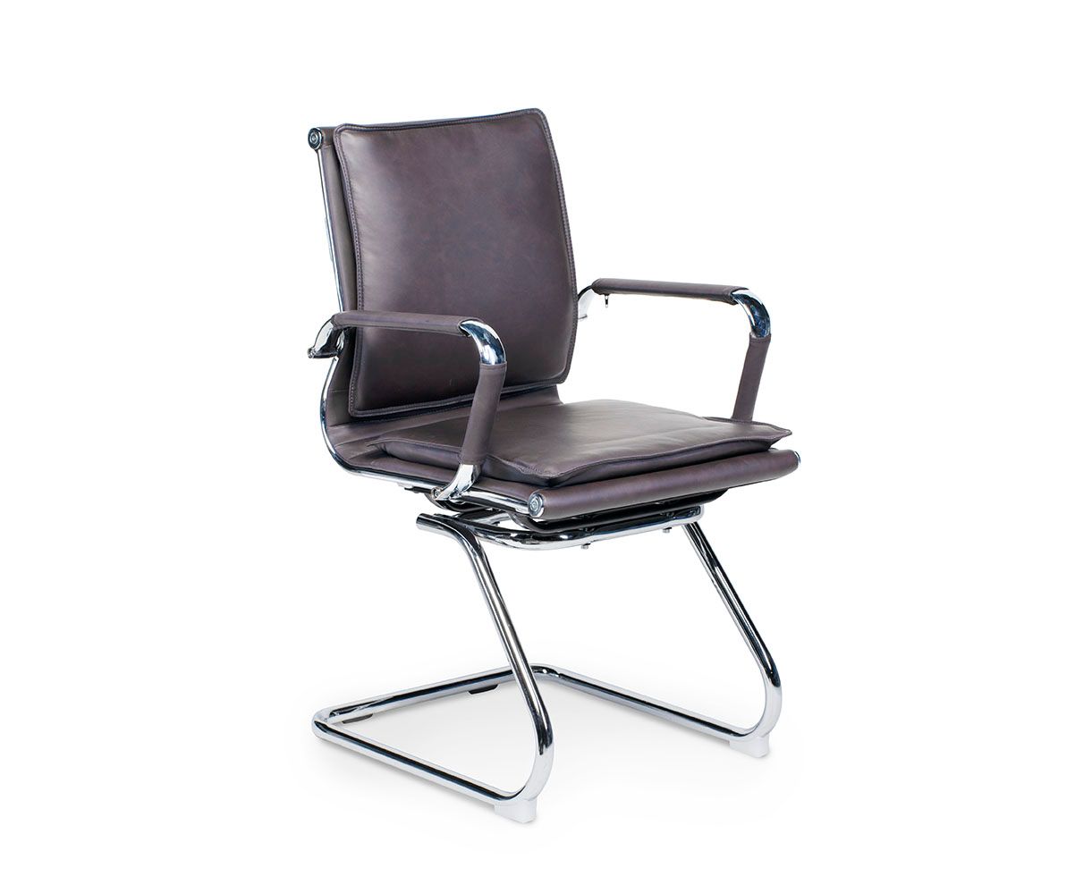 Кресло офисное / Харман CF / (brown) хром / темно- коричневая экокожа
