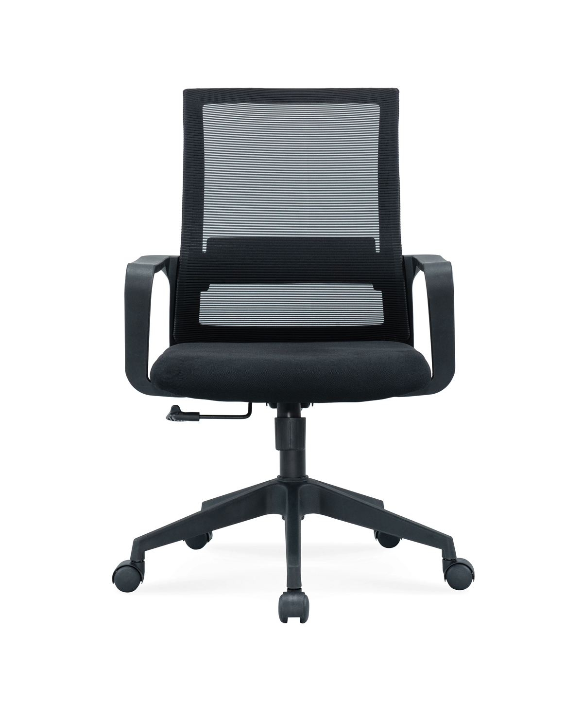 Кресло офисное / Стронг LB / черный пластик / черная сетка / черная ткань