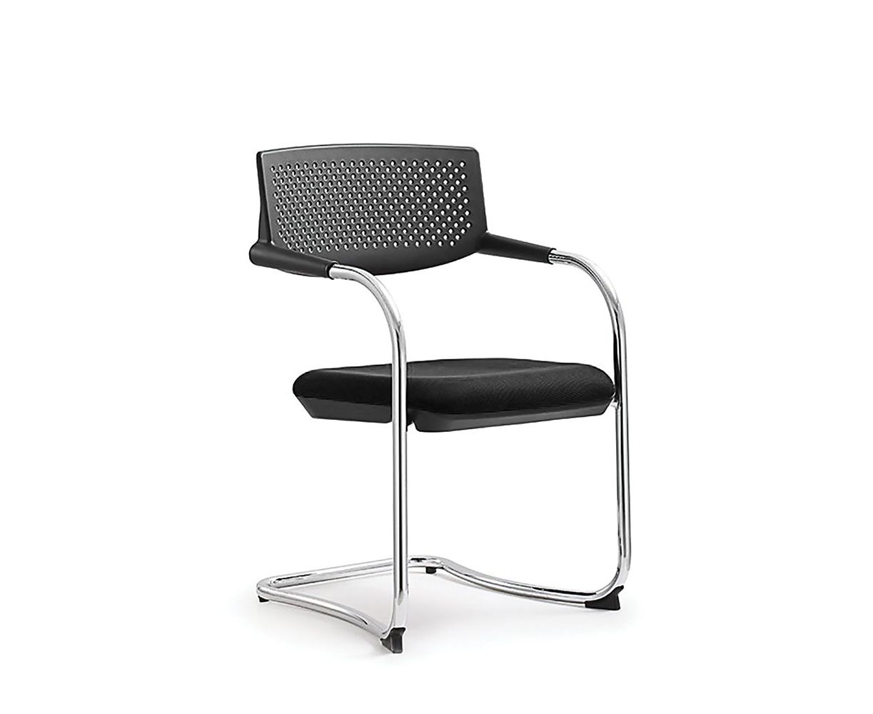 Кресло офисное / Самба black CF / хром / черный пластик / черная ткань