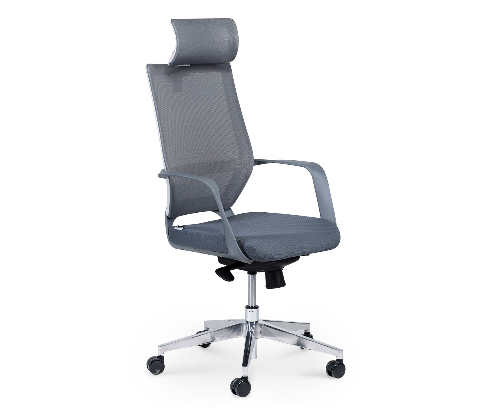 Кресло офисное / Варио gray / серый пластик / серая сетка / серая ткань