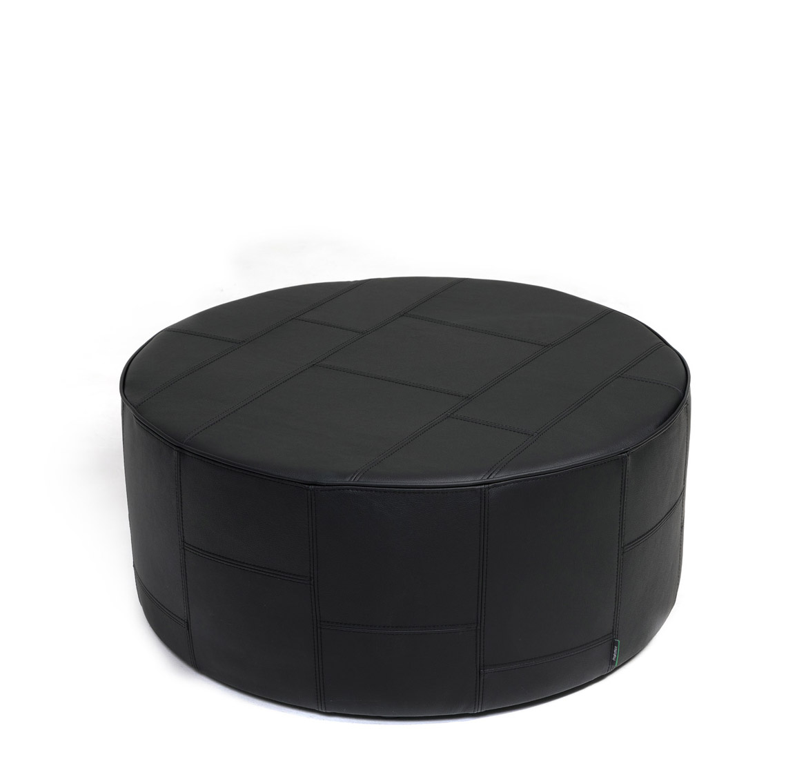 Пуф кожаный PRATO, черный, диаметр 85 см