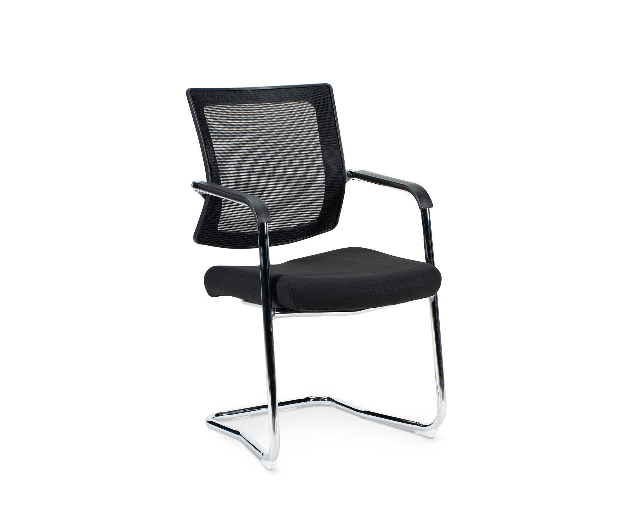 Кресло офисное / Вельд CF / хром / черная сетка / черная ткань