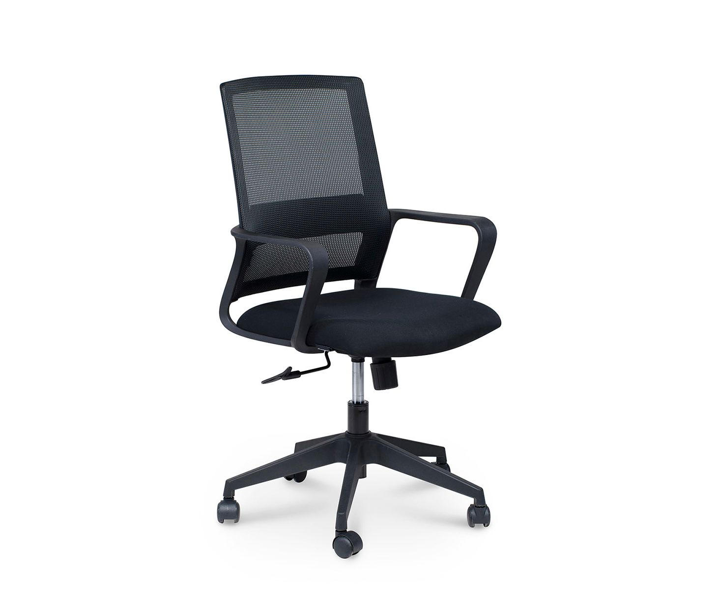 Кресло офисное / Практик LB / черный пластик / черная сетка / черная ткань