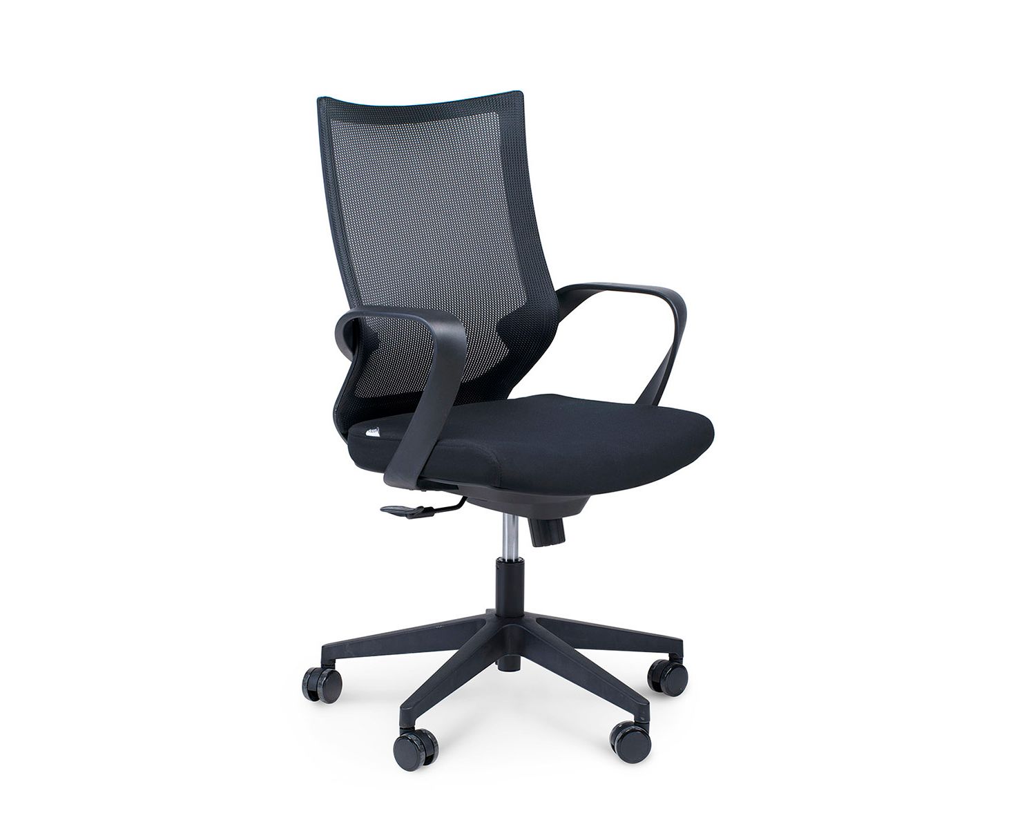 Кресло офисное / Спэйс LB / черный пластик / черная сетка / черная ткань